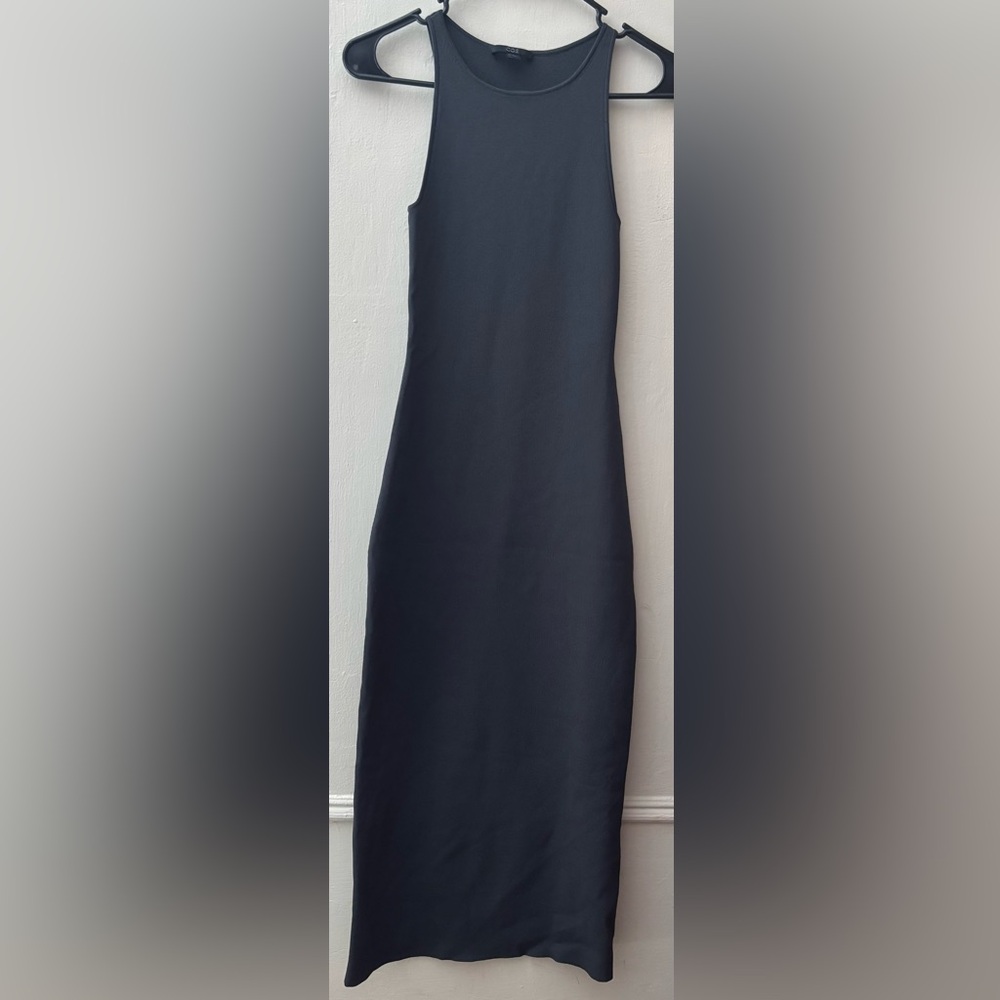 COS stretch knit midi dress fitted grey slate XS bodycon tank tube